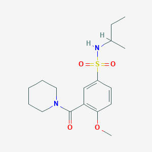 molecular formula C17H26N2O4S B4522513 N-(sec-butyl)-4-methoxy-3-(1-piperidinylcarbonyl)benzenesulfonamide 