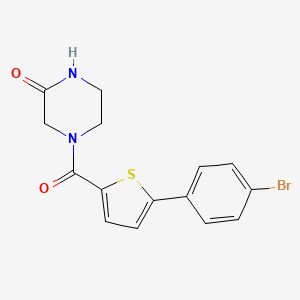 molecular formula C15H13BrN2O2S B4522548 4-{[5-(4-bromophenyl)-2-thienyl]carbonyl}-2-piperazinone 