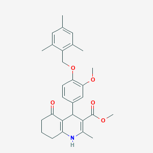 molecular formula C29H33NO5 B452255 Methyl 4-[4-(mesitylmethoxy)-3-methoxyphenyl]-2-methyl-5-oxo-1,4,5,6,7,8-hexahydro-3-quinolinecarboxylate 