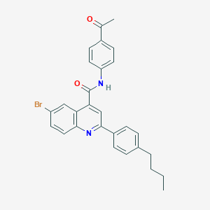 molecular formula C28H25BrN2O2 B452256 N-(4-acetylphenyl)-6-bromo-2-(4-butylphenyl)quinoline-4-carboxamide 