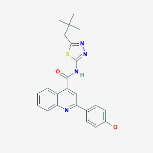 molecular formula C24H24N4O2S B452257 N-[5-(2,2-dimethylpropyl)-1,3,4-thiadiazol-2-yl]-2-(4-methoxyphenyl)quinoline-4-carboxamide 