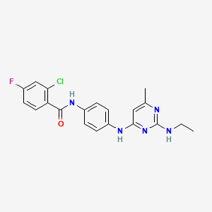 2-chloro-N-(4-{[2-(ethylamino)-6-methylpyrimidin-4-yl]amino}phenyl)-4-fluorobenzamide