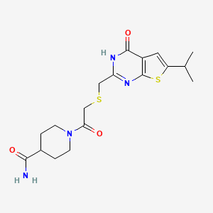 molecular formula C18H24N4O3S2 B4522577 1-[({[4-Hydroxy-6-(propan-2-yl)thieno[2,3-d]pyrimidin-2-yl]methyl}sulfanyl)acetyl]piperidine-4-carboxamide 