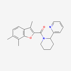 molecular formula C22H24N2O2 B4522607 2-{1-[(3,6,7-trimethyl-1-benzofuran-2-yl)carbonyl]-2-piperidinyl}pyridine 