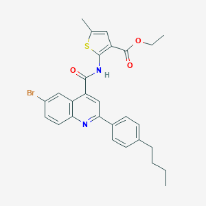 Ethyl 2-({[6-bromo-2-(4-butylphenyl)-4-quinolinyl]carbonyl}amino)-5-methyl-3-thiophenecarboxylate