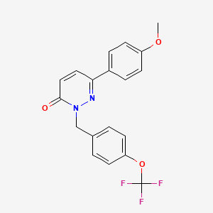 molecular formula C19H15F3N2O3 B4522611 6-(4-methoxyphenyl)-2-[4-(trifluoromethoxy)benzyl]pyridazin-3(2H)-one 