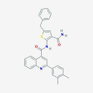 N-(5-benzyl-3-carbamoylthiophen-2-yl)-2-(3,4-dimethylphenyl)quinoline-4-carboxamide
