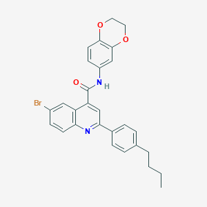 6-bromo-2-(4-butylphenyl)-N-(2,3-dihydro-1,4-benzodioxin-6-yl)quinoline-4-carboxamide