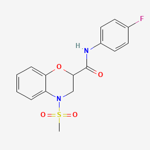 N-(4-FLUOROPHENYL)-4-METHANESULFONYL-3,4-DIHYDRO-2H-1,4-BENZOXAZINE-2-CARBOXAMIDE