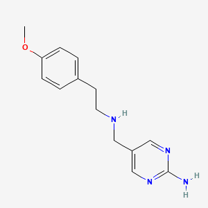 molecular formula C14H18N4O B4522687 5-({[2-(4-Methoxyphenyl)ethyl]amino}methyl)pyrimidin-2-amine 