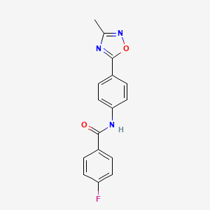 4-fluoro-N-[4-(3-methyl-1,2,4-oxadiazol-5-yl)phenyl]benzamide