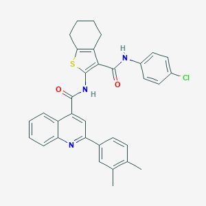 N-[3-[(4-chlorophenyl)carbamoyl]-4,5,6,7-tetrahydro-1-benzothiophen-2-yl]-2-(3,4-dimethylphenyl)quinoline-4-carboxamide