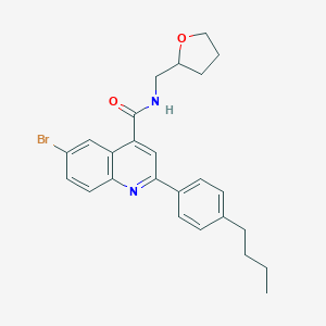 molecular formula C25H27BrN2O2 B452270 6-bromo-2-(4-butylphenyl)-N-(tetrahydro-2-furanylmethyl)-4-quinolinecarboxamide 