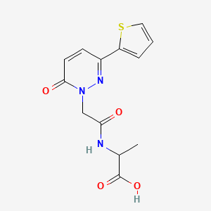 molecular formula C13H13N3O4S B4522701 N-{[6-oxo-3-(2-thienyl)-1(6H)-pyridazinyl]acetyl}alanine 