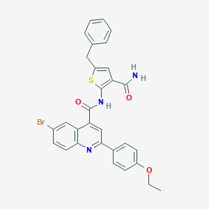 molecular formula C30H24BrN3O3S B452272 N-(5-benzyl-3-carbamoylthiophen-2-yl)-6-bromo-2-(4-ethoxyphenyl)quinoline-4-carboxamide 