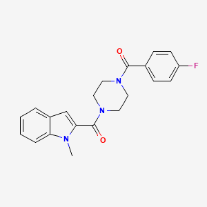 molecular formula C21H20FN3O2 B4522743 2-[4-(4-fluorobenzoyl)piperazine-1-carbonyl]-1-methyl-1H-indole 