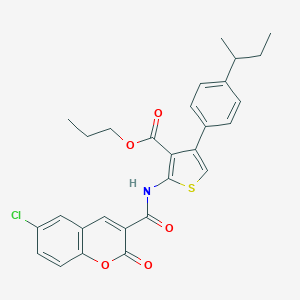 propyl 4-(4-sec-butylphenyl)-2-{[(6-chloro-2-oxo-2H-chromen-3-yl)carbonyl]amino}-3-thiophenecarboxylate