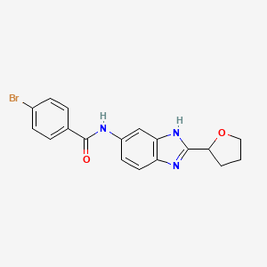 4-bromo-N-[2-(tetrahydrofuran-2-yl)-1H-benzimidazol-5-yl]benzamide