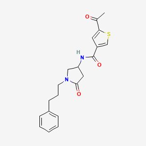 molecular formula C20H22N2O3S B4522756 5-acetyl-N-[5-oxo-1-(3-phenylpropyl)-3-pyrrolidinyl]-3-thiophenecarboxamide 