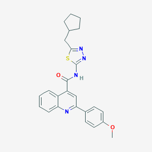 N-[5-(cyclopentylmethyl)-1,3,4-thiadiazol-2-yl]-2-(4-methoxyphenyl)quinoline-4-carboxamide