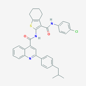 N-{3-[(4-chloroanilino)carbonyl]-4,5,6,7-tetrahydro-1-benzothien-2-yl}-2-(4-isobutylphenyl)-4-quinolinecarboxamide