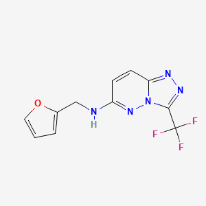 molecular formula C11H8F3N5O B4522785 N-(furan-2-ylmethyl)-3-(trifluoromethyl)[1,2,4]triazolo[4,3-b]pyridazin-6-amine 