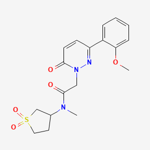 molecular formula C18H21N3O5S B4522819 N-(1,1-dioxidotetrahydrothiophen-3-yl)-2-(3-(2-methoxyphenyl)-6-oxopyridazin-1(6H)-yl)-N-methylacetamide 