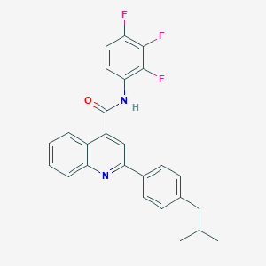 molecular formula C26H21F3N2O B452282 2-[4-(2-methylpropyl)phenyl]-N-(2,3,4-trifluorophenyl)quinoline-4-carboxamide 
