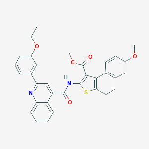 molecular formula C33H28N2O5S B452284 Methyl 2-({[2-(3-ethoxyphenyl)-4-quinolinyl]carbonyl}amino)-7-methoxy-4,5-dihydronaphtho[2,1-b]thiophene-1-carboxylate 