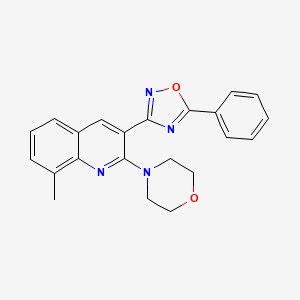 8-Methyl-2-(morpholin-4-YL)-3-(5-phenyl-1,2,4-oxadiazol-3-YL)quinoline