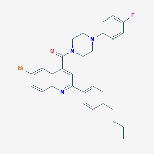 molecular formula C30H29BrFN3O B452287 6-Bromo-2-(4-butylphenyl)-4-{[4-(4-fluorophenyl)-1-piperazinyl]carbonyl}quinoline 