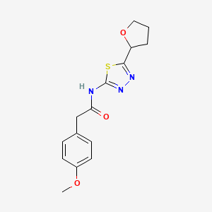 2-(4-methoxyphenyl)-N-[(2E)-5-(tetrahydrofuran-2-yl)-1,3,4-thiadiazol-2(3H)-ylidene]acetamide