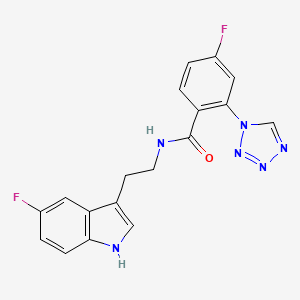 4-fluoro-N~1~-[2-(5-fluoro-1H-indol-3-yl)ethyl]-2-(1H-1,2,3,4-tetraazol-1-yl)benzamide