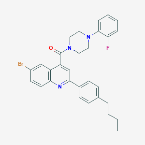 molecular formula C30H29BrFN3O B452289 6-Bromo-2-(4-butylphenyl)-4-{[4-(2-fluorophenyl)-1-piperazinyl]carbonyl}quinoline 