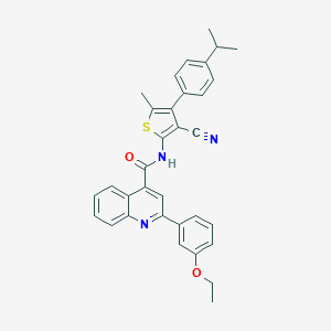 molecular formula C33H29N3O2S B452290 N-[3-cyano-4-(4-isopropylphenyl)-5-methyl-2-thienyl]-2-(3-ethoxyphenyl)-4-quinolinecarboxamide 