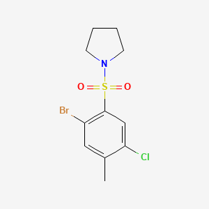 molecular formula C11H13BrClNO2S B4522905 1-[(2-bromo-5-chloro-4-methylphenyl)sulfonyl]pyrrolidine 