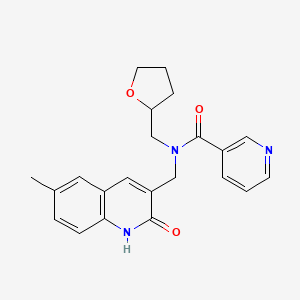 N-[(2-hydroxy-6-methyl-3-quinolinyl)methyl]-N-(tetrahydro-2-furanylmethyl)nicotinamide