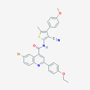 molecular formula C31H24BrN3O3S B452295 6-bromo-N-[3-cyano-4-(4-methoxyphenyl)-5-methylthiophen-2-yl]-2-(4-ethoxyphenyl)quinoline-4-carboxamide 