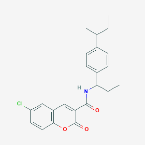 N-[1-(4-sec-butylphenyl)propyl]-6-chloro-2-oxo-2H-chromene-3-carboxamide