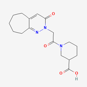 1-[(3-oxo-3,5,6,7,8,9-hexahydro-2H-cyclohepta[c]pyridazin-2-yl)acetyl]piperidine-3-carboxylic acid