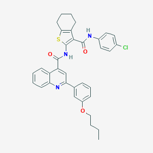 molecular formula C35H32ClN3O3S B452302 2-(3-butoxyphenyl)-N-{3-[(4-chloroanilino)carbonyl]-4,5,6,7-tetrahydro-1-benzothien-2-yl}-4-quinolinecarboxamide 