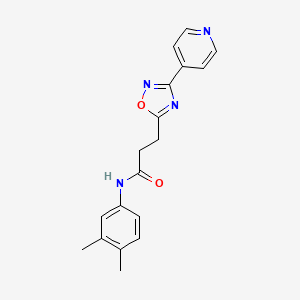 molecular formula C18H18N4O2 B4523064 N-(3,4-dimethylphenyl)-3-[3-(pyridin-4-yl)-1,2,4-oxadiazol-5-yl]propanamide 