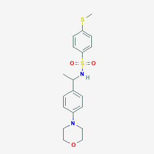 molecular formula C19H24N2O3S2 B4523080 4-(methylthio)-N-{1-[4-(4-morpholinyl)phenyl]ethyl}benzenesulfonamide 