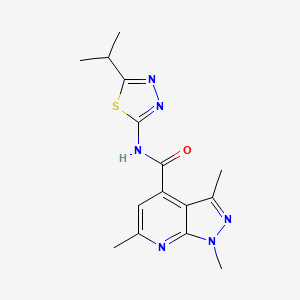 1,3,6-trimethyl-N-[(2E)-5-(propan-2-yl)-1,3,4-thiadiazol-2(3H)-ylidene]-1H-pyrazolo[3,4-b]pyridine-4-carboxamide