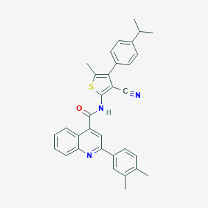 N-[3-cyano-4-(4-isopropylphenyl)-5-methyl-2-thienyl]-2-(3,4-dimethylphenyl)-4-quinolinecarboxamide