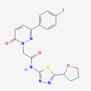 2-[3-(4-fluorophenyl)-6-oxopyridazin-1(6H)-yl]-N-[(2E)-5-(tetrahydrofuran-2-yl)-1,3,4-thiadiazol-2(3H)-ylidene]acetamide