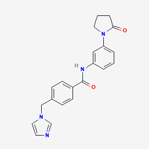 4-(imidazol-1-ylmethyl)-N-[3-(2-oxopyrrolidin-1-yl)phenyl]benzamide