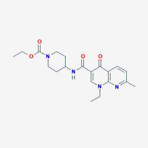 molecular formula C20H26N4O4 B4523195 Ethyl 4-{[(1-ethyl-7-methyl-4-oxo-1,4-dihydro-1,8-naphthyridin-3-yl)carbonyl]amino}piperidine-1-carboxylate 