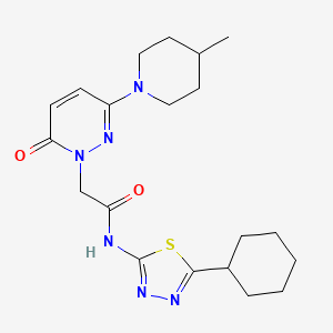 molecular formula C20H28N6O2S B4523205 N-[(2E)-5-cyclohexyl-1,3,4-thiadiazol-2(3H)-ylidene]-2-[3-(4-methylpiperidin-1-yl)-6-oxopyridazin-1(6H)-yl]acetamide 