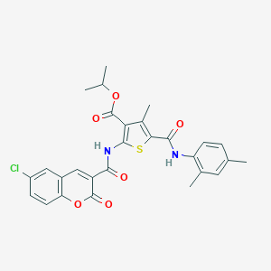 isopropyl 2-{[(6-chloro-2-oxo-2H-chromen-3-yl)carbonyl]amino}-5-[(2,4-dimethylanilino)carbonyl]-4-methyl-3-thiophenecarboxylate